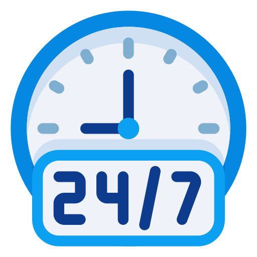 24/7 availability icon