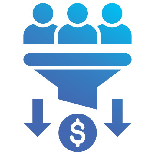 Lead generation funnel icon